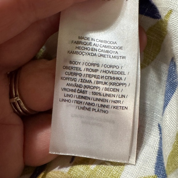 Lauren Ralph Lauren 100% Linen Relaxed Fit Floral Short Sleeve Shirt Size 3X - Picture 9 of 13